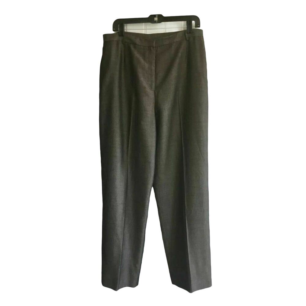 Anne Klein Gray Café Havana High Waist Dress Pants Size 16